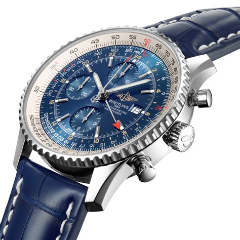 breitling blue face chronograph.